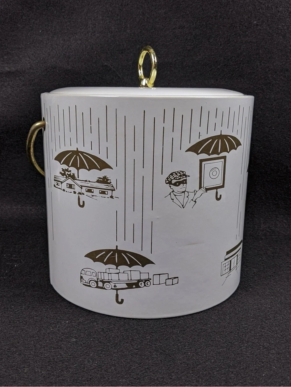 Vintage Mid-Century Travelers Insurance Agency  Ice Bucket - Designed by Rongo